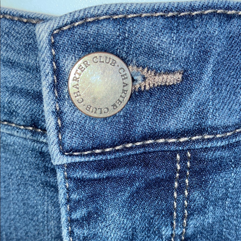 CHARTER CLUB Jeans Lexington Straight Leg High-Rise Women's Medium Wash. 10 - Picture 8 of 17